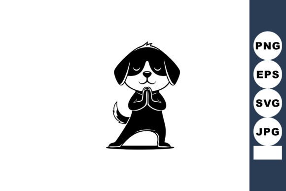 Cute Black and White Puppy Dog Cartoon C
