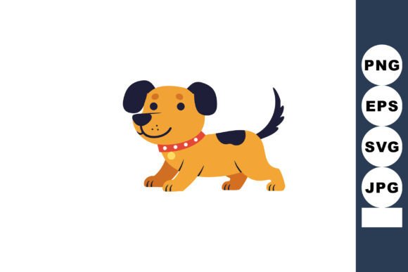 Cute Playful Dog with Black Ears and Tai