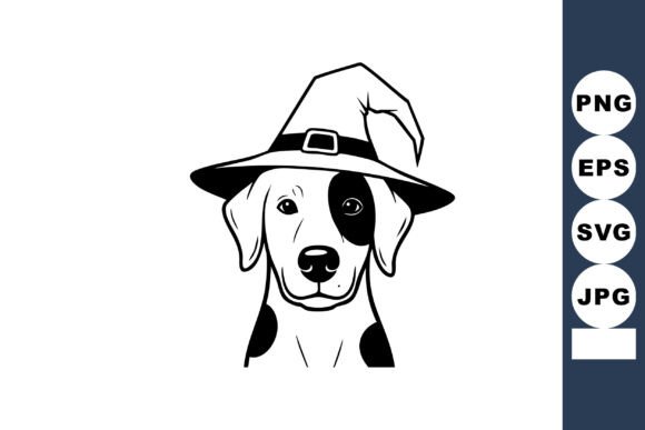 Dalmatian Dog Wearing Witch Hat Hallowee