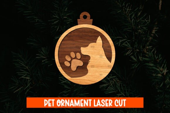 Dog Round Ornament Laser Cut SVG