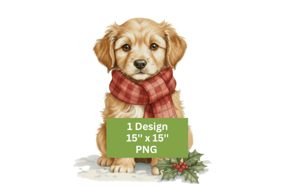 Dog Watercolour Christmas Design