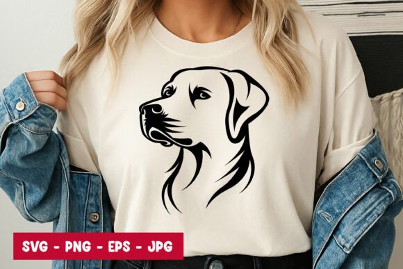 Elegant Dog Portrait Line Art T-Shirt