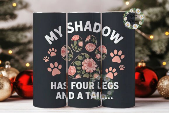 Floral Paw Print Dog 20oz Tumbler