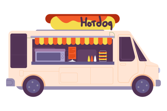 Hot Dog Truck. Fair Catering Food Van