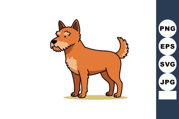 Red Brown Dog Standing Side View Cartoon Review