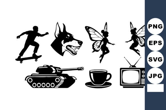 Skateboarder Dog Head Butterfly Fairy Ta